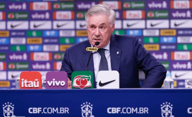 Ancelotti convoca Seleção Brasileira no dia 3 de novembro para amistosos contra Senegal e Tunísia