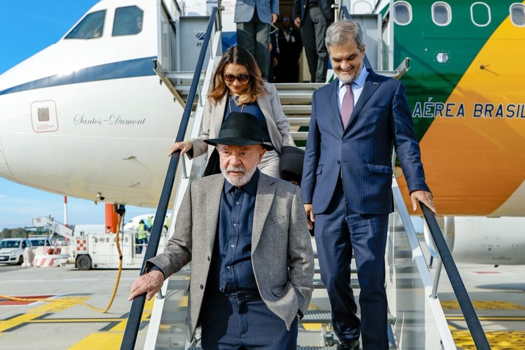 Presidente Lula desembarca em Roma para participar do Fórum Mundial da Alimentação da FAO - Foto: Reprodução/ Ricardo Stuckert/PR / Ag6encia Brasil