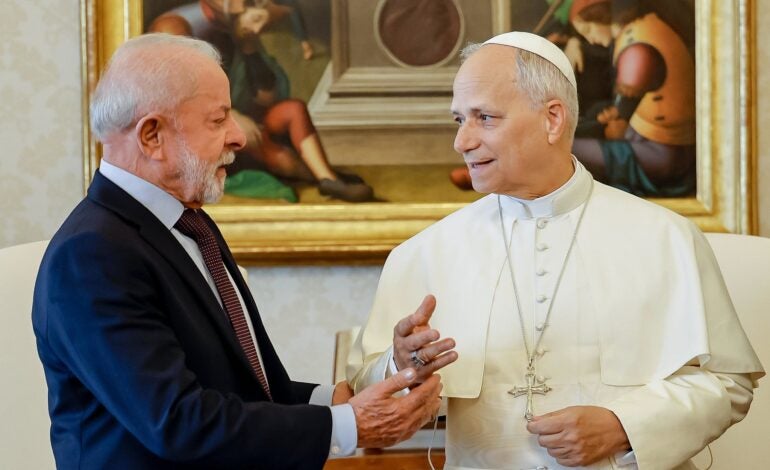 Lula durante encontro com papa Leão XIV no Vaticano, nesta segunda-feira (13) - Foto: Ricardo Stuckert / PR